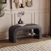 2-Tier End of Bed Bench with Leather Padded Seat Entryway Hallway Shoe Bench Window Bench for Front Door Dining Room Bathroom Shoe Organizer Bench view 3