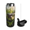 18 oz snake sports insulated water bottle, stainless steel straw water bottle for camping fitness outdoor hiking, view 2