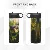 18 oz snake sports insulated water bottle, stainless steel straw water bottle for camping fitness outdoor hiking, view 3