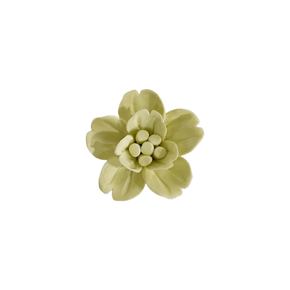 AMERRY Snow Lotus,2.76" Ceramic Flower Wall Art, Artificial 3D Flower Wall Art, Handmade 3D Wall Art Hanging Sculpture, Porcelain Flower Wall Decoration for Home Office Decor (Yellow)