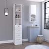 2 Piece Bathroom Set, Magna Linen Cabinet + Savona Medicine Cabinet, White view 1