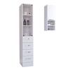 2 Piece Bathroom Set, Magna Linen Cabinet + Savona Medicine Cabinet, White view 4