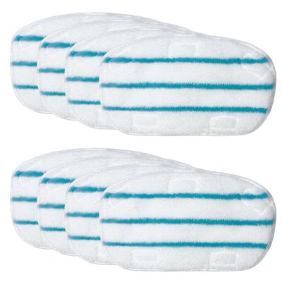Steam Mop Pads Compatible with PurSteam ThermaPro 10-in-1 and ThermaPro 211 Steam Mop Cleaner Microfiber Pur steam Mop Replacement Pads (Blue and White-8pcs)