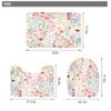Pink Girls Floral Cute Non-Slip 4Pcs Bathroom Shower Curtain Set with Rugs view 4