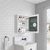 20" W X 26" H Bathroom Mirror Medicine Cabinet - Wooden Door Medicine Cabinets for Bathroom, Wall Mounted Recessed Or, Bathroom Mirror with Storage, Right Opening Door view 3