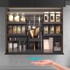 Cabinet Organizer Shelf Rack Metal Pull Down Cabinet Shelf Deep with Strong Load of 30kg, Spice Rack Organizer for Cabinet, Touch Switch and Antis-collision(500mm) view 1