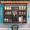 Cabinet Organizer Shelf Rack Metal Pull Down Cabinet Shelf Deep with Strong Load of 30kg, Spice Rack Organizer for Cabinet, Touch Switch and Antis-collision(500mm) view 3