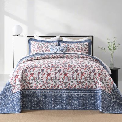 FineStichery Oversized King Bedspreads 120"x120" - Reversible Floral Quilt