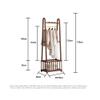 Coat and Hat Hanger, Solid Wood Floor-Standing Coat Rack Clothes Hanger Multifunctional Removable Clothes Rack with Storage Basket,Organizer Rack(Walnut,Large) view 2