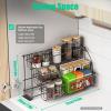 LYNICESHOP 3 Layers Pull Down Spice Rack, Metal Spice Organizer Pull Out Metal Cabinet Organizer Kitchen Stand Organizer Iron Retractable Kitchen Storage Shelf Organizer for Kitchen Cabinet Pantry view 3