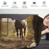 LDTVSFZQ Fence and Horse Round Beach Blanket, 59.1" X 59.1" Microfibre Cotton Picnic Towel, Circular Beach Blanket Throw with Fringe Round Tapestry for Beach Party Travel Picnic view 3