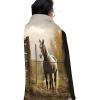 LDTVSFZQ Fence and Horse Round Beach Blanket, 59.1" X 59.1" Microfibre Cotton Picnic Towel, Circular Beach Blanket Throw with Fringe Round Tapestry for Beach Party Travel Picnic view 4