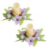 2Pack Candle Wreath Rings, Easter Egg Candle Rings Wreaths, Spring Candle Rings, Artificial Easter Candle Rings Wreaths, Farmhouse Candle Wreaths, Easter Centerpiece Table Decorations view 1
