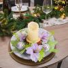 2Pack Candle Wreath Rings, Easter Egg Candle Rings Wreaths, Spring Candle Rings, Artificial Easter Candle Rings Wreaths, Farmhouse Candle Wreaths, Easter Centerpiece Table Decorations view 2