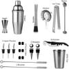 DUYHBAWRS Mixing Cup Stainless Steel Cocktail Shaker Set Bar Shaker Glass Wine Shaker Complete Set of 12 Pieces view 2
