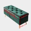 Extra large bedroom storage box footstool,Rectangular padded storage footstool extra long padded bedroom,Bedside stool,long bench,resting stool,Suitable for living room and foyer(K,120*40*45cm/47.2*15 view 2