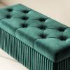 Extra large bedroom storage box footstool,Rectangular padded storage footstool extra long padded bedroom,Bedside stool,long bench,resting stool,Suitable for living room and foyer(K,120*40*45cm/47.2*15 view 4