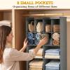 4 Tier Hanging Closet Organizer, 12 Compartments Dual Row Storage, Grey view 3