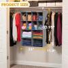 4 Tier Hanging Closet Organizer, 12 Compartments Dual Row Storage, Grey view 4