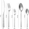 80 Piece Hammered Silverware Set,Stainless Steel Cutlery Set Flatware Set for 16 Kitchen Utensils Set for Home Kitchen Restaurant Hotel Mirror Effect Durable Dishwasher Safe view 2
