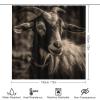 HEBVNJF Black and White Goat 4 Pcs Bathroom Shower Curtain SetBathroom Decor Set with Non-Slip Rugs Toilet Lid Cover and Bath Mat Bathroom Shower Set view 2