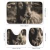 HEBVNJF Black and White Goat 4 Pcs Bathroom Shower Curtain SetBathroom Decor Set with Non-Slip Rugs Toilet Lid Cover and Bath Mat Bathroom Shower Set view 3