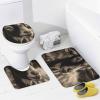 HEBVNJF Black and White Goat 4 Pcs Bathroom Shower Curtain SetBathroom Decor Set with Non-Slip Rugs Toilet Lid Cover and Bath Mat Bathroom Shower Set view 4