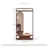 FURUIM2024M Coat Rack Solid Wood Coat Rack Floor Clothes Hanger Dressing Mirror Entrance Full Body Mirror Clothes Rack Bedroom Living Room Free Standing Coat Stand(Wood Color,Small) view 2
