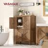 VASAGLE Farmhouse Storage Cabinet with 4 Barn Doors, Adjustable Shelves view 2