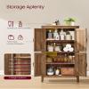 VASAGLE Farmhouse Storage Cabinet with 4 Barn Doors, Adjustable Shelves view 3