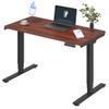 FLEXISPOT E6 3-Stage Dual Motor Electric Standing Desk 48 x 24 Sit Stand Up Desk, Holds 220 lbs, Adjustable Height w/Memory Presets, One-Piece Mahogany Desktop & Black Frame, Ships in 2 Boxes view 1