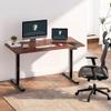 FLEXISPOT E6 3-Stage Dual Motor Electric Standing Desk 48 x 24 Sit Stand Up Desk, Holds 220 lbs, Adjustable Height w/Memory Presets, One-Piece Mahogany Desktop & Black Frame, Ships in 2 Boxes view 2