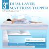 BDEUS Waterproof Dual Layer Memory Foam Mattress Topper Twin Size, 2 Inch Gel Memory Foam Plus 500 GSM Down Alternative Quilted Pillow Top Mattress Pad Cover for Kids, Pets view 3