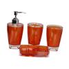 RYGVPR 4 Pieces Toothbrush Holder Lotion Dispenser Premium Modern Mouthwash Cup Bathroom Accessories Set for Hotel Countertop Vanity, Pink(Orange) view 1