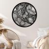 Abstract Lines Metal Wall Decor, Round Metal Wall Art, Line Art Wall Decor, Metal Abstract Wall Art, Metal Irregular Wall Hanging, Geometric Art, Metal Wall Art for Living Room (White, 39"x39"/100x100cm, metal wall art) view 2