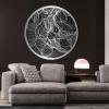 Abstract Lines Metal Wall Decor, Round Metal Wall Art, Line Art Wall Decor, Metal Abstract Wall Art, Metal Irregular Wall Hanging, Geometric Art, Metal Wall Art for Living Room (White, 39"x39"/100x100cm, metal wall art) view 4
