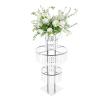 5 Tiers Crystal Flower Stand with Hanging Crystals, 43.3" Silver Chandelier Pedestal Vase, Round Square Base Wedding Table Centerpiece for Birthday Party Events Home Decor view 1