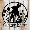 Survalue Personalized Rabbit Metal Wall Art, Custom Bunny Name Sign for Kids Nursery & Pet Room, Cute Bunny Metal Decor, Rabbit Lover Gift (Style C) view 1