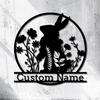 Survalue Personalized Rabbit Metal Wall Art, Custom Bunny Name Sign for Kids Nursery & Pet Room, Cute Bunny Metal Decor, Rabbit Lover Gift (Style C) view 2