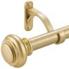 28-48 Inches Curtain Rods for Window, Vimayta 1 Inch Diameter Drapery Rod with Resin Finials, Ideal Adjustable Heavy Duty Single Curtains Rod for Bedroom, Living Room Decoration, Warm Gold view 1