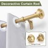 28-48 Inches Curtain Rods for Window, Vimayta 1 Inch Diameter Drapery Rod with Resin Finials, Ideal Adjustable Heavy Duty Single Curtains Rod for Bedroom, Living Room Decoration, Warm Gold view 2