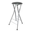 24/28in Round Folding Bar Stool Backless, Portable Folding Breakfast Stool with 330lbs Capacity for Kitchen Living Room Garden Camping(Silver,60cm/24in) view 1