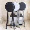 24/28in Round Folding Bar Stool Backless, Portable Folding Breakfast Stool with 330lbs Capacity for Kitchen Living Room Garden Camping(Silver,60cm/24in) view 3