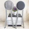 24/28in Round Folding Bar Stool Backless, Portable Folding Breakfast Stool with 330lbs Capacity for Kitchen Living Room Garden Camping(Silver,60cm/24in) view 4