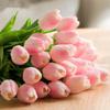 30 Pcs Artificial Tulip Flower,DIY Silk Fake Tulips Bouquet Real Touch Tulips for Home Room Decoration Wedding Party Decoration view 3