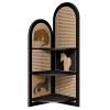 AoForce Corner Display Cabinet 90 Right-Angle Fan-Shaped Design Freestanding Tall Corner Pantry Storage Cabinet 90/120CM High for Small Spaces, Living Room(40 * 40 * 120cm) view 1