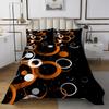 Manfei Geometric Ring Bedspread Twin Size, Orange White Circle Coverlet Set, Abstract Round Quilted Coverlet with 1 Pillowcase, Kids Girls Room Decor, Soft Polyester Bedding Quilt view 2