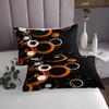 Manfei Geometric Ring Bedspread Twin Size, Orange White Circle Coverlet Set, Abstract Round Quilted Coverlet with 1 Pillowcase, Kids Girls Room Decor, Soft Polyester Bedding Quilt view 3