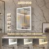 ComfyStyle 24x32 Inch Lighted Medicine Cabinet, Recessed or Surface LED Medicine Cabinet with Clock & Temperature Display, Anti-Fog, 3-Color Dimmable LED, Door Left Open view 4