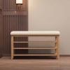 Entryway Shoe Bench with Storage - Solid Wood Organizer for Shoes with Padded Seating, Perfect for Bedroom, Closet, Hallway & Entryway view 1